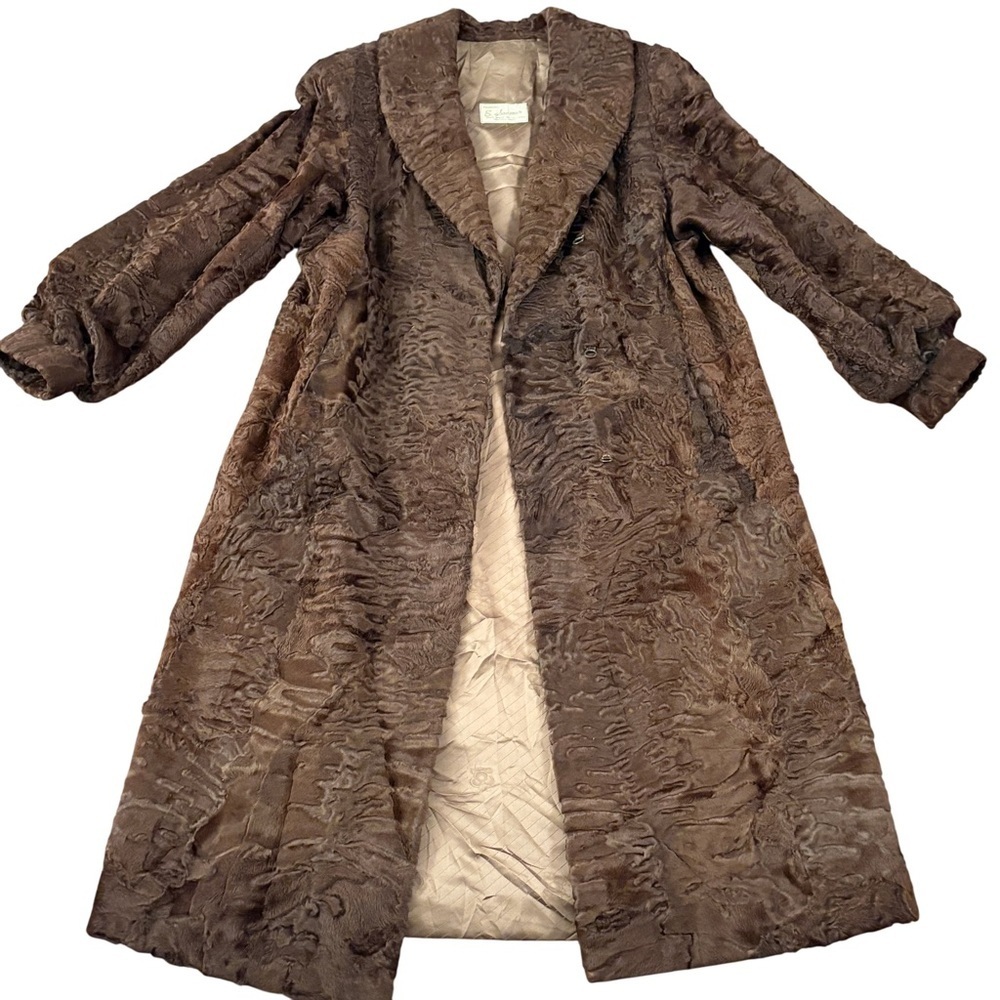 Vintage Persian lamb Fur Trench Coat Karakul